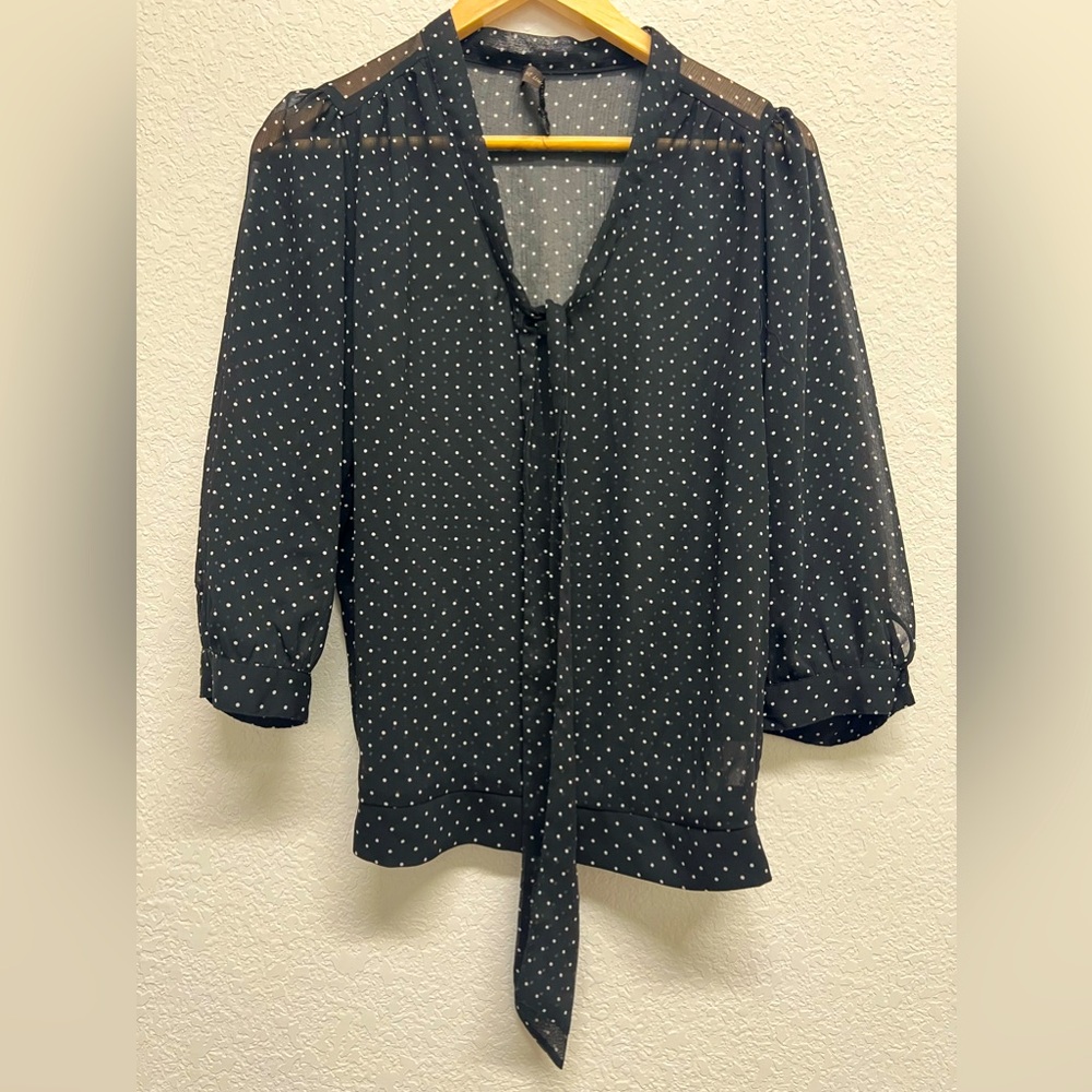 *The Limited Black Polka-Dot Sheer Vintage Medium M
